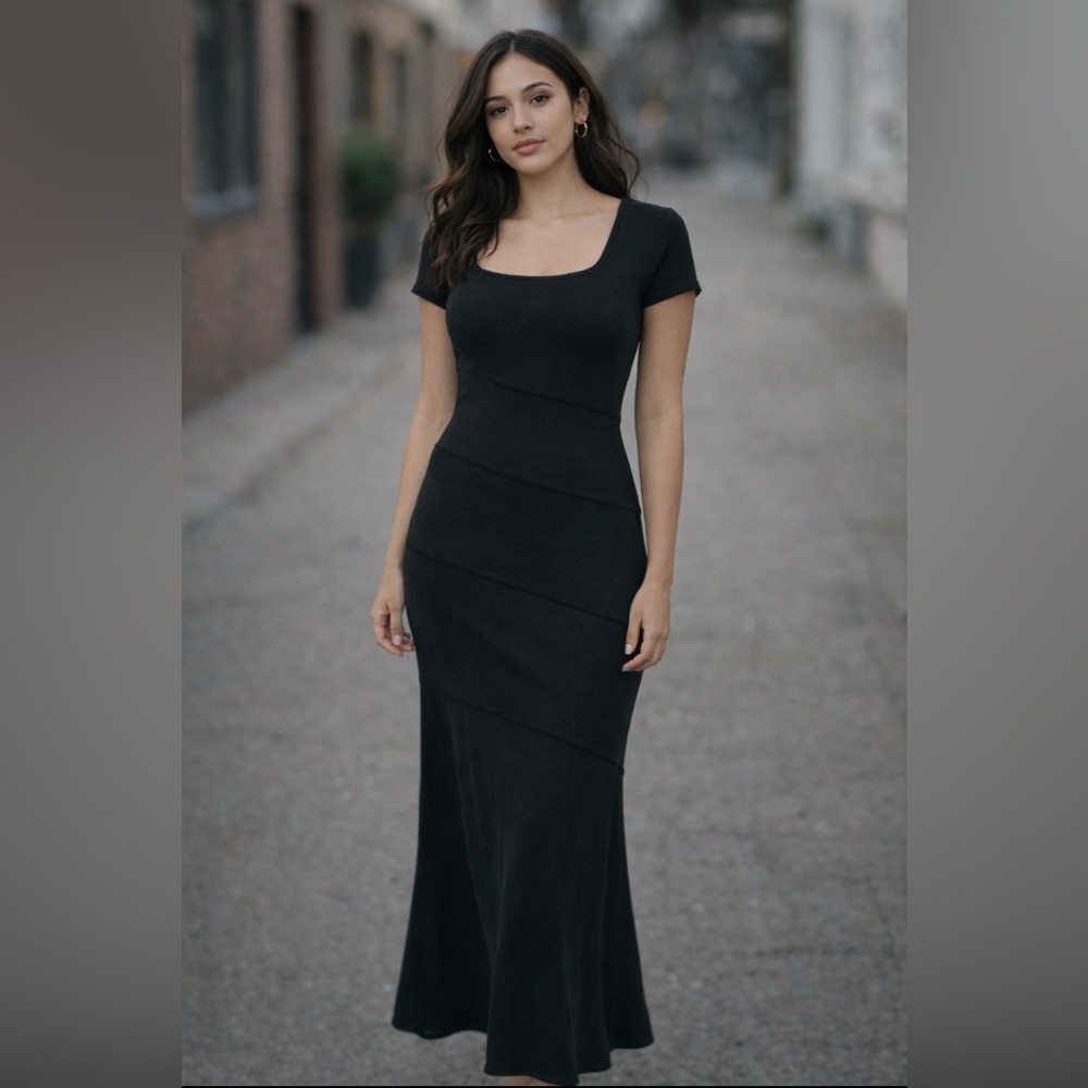 See You Monday Classic Charcoal Maxi Dress